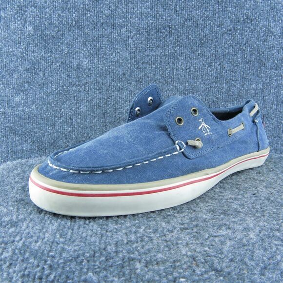 Penguin Munsingwear Catamaran Men Boat Shoe Blue Fabric‎ Lace Up Size 12 Medium - Picture 1 of 10